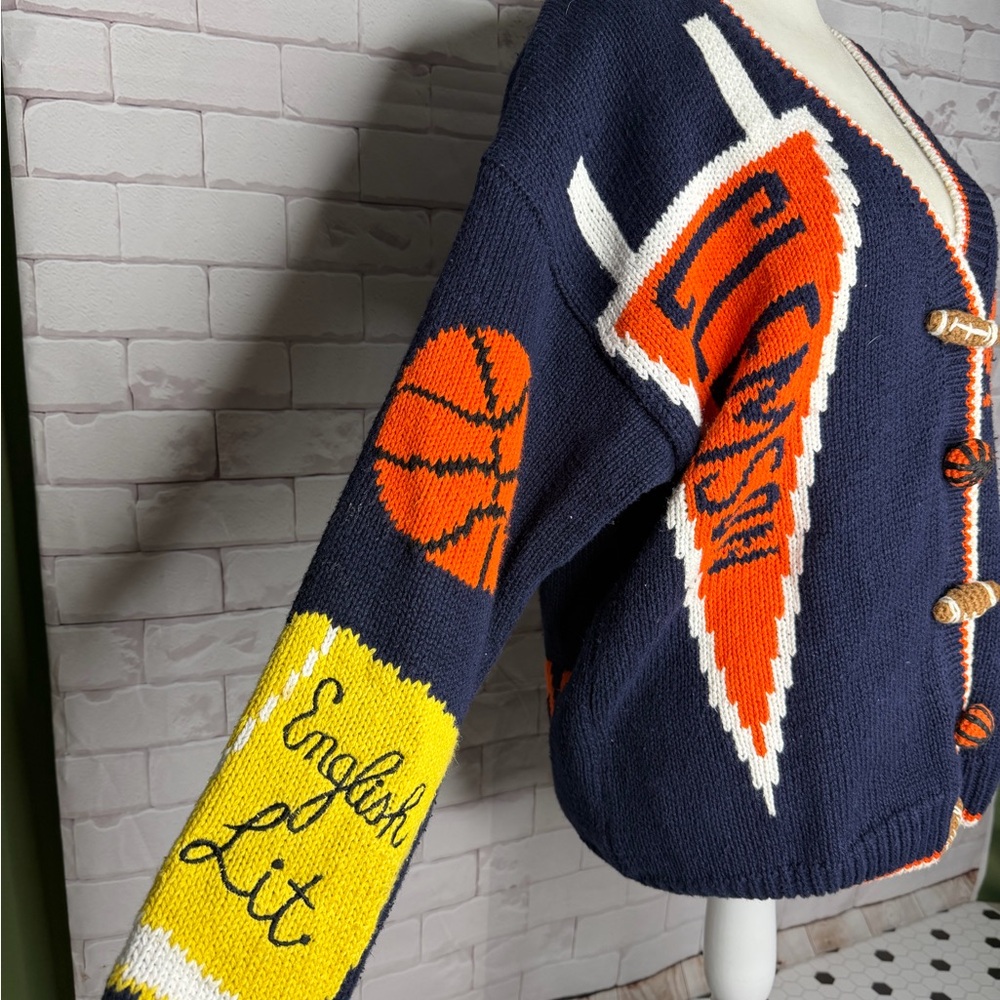 Vintage BellePointe Clemson Tigers Graphic Cardigan Sweater / Unisex Cardigan - Picture 2 of 11